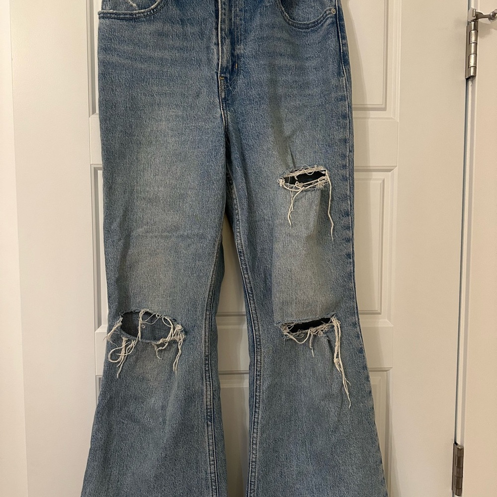 Levi's Light Blue Distressed Flare Jeans
